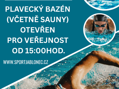 Plavecké závody = změna otevírací doby bazénu – Plavecký bazén