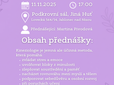 Lecture on One Brain Kinesiology – JINÁ HUŤ a Kavárna cHuť