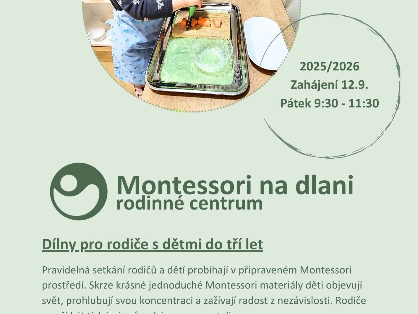 Montessori dílny pro rodiče s dětmi do 3 let