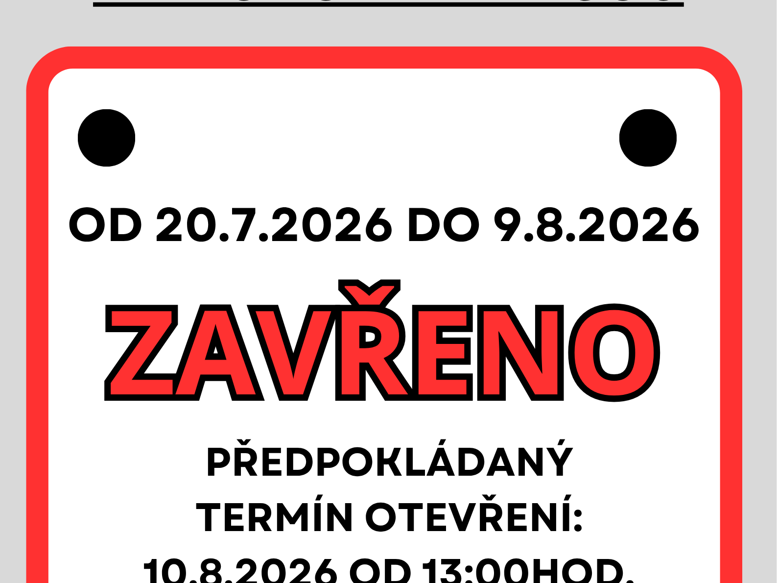 Odstávka plaveckého bazénu