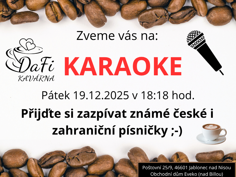 Karaoke večer v kavárně!