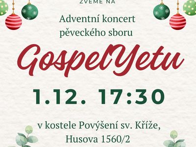 Adventní koncert GospelYetu – Kostel Povýšení sv. Kříže