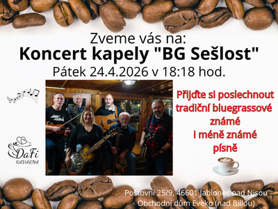 Koncert zespołu „BG Sešlost” – Kawiarnia DaFi, kącik dla dzieci