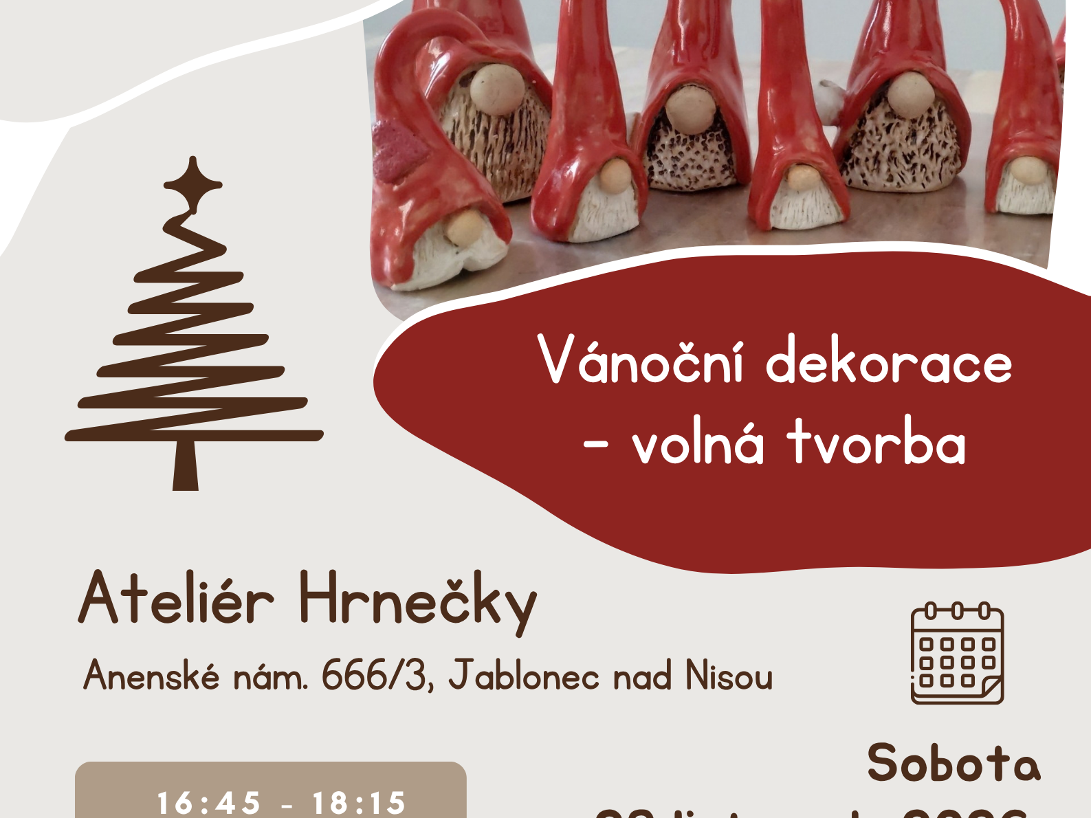 Ceramics workshop – Christmas decorations – free creation