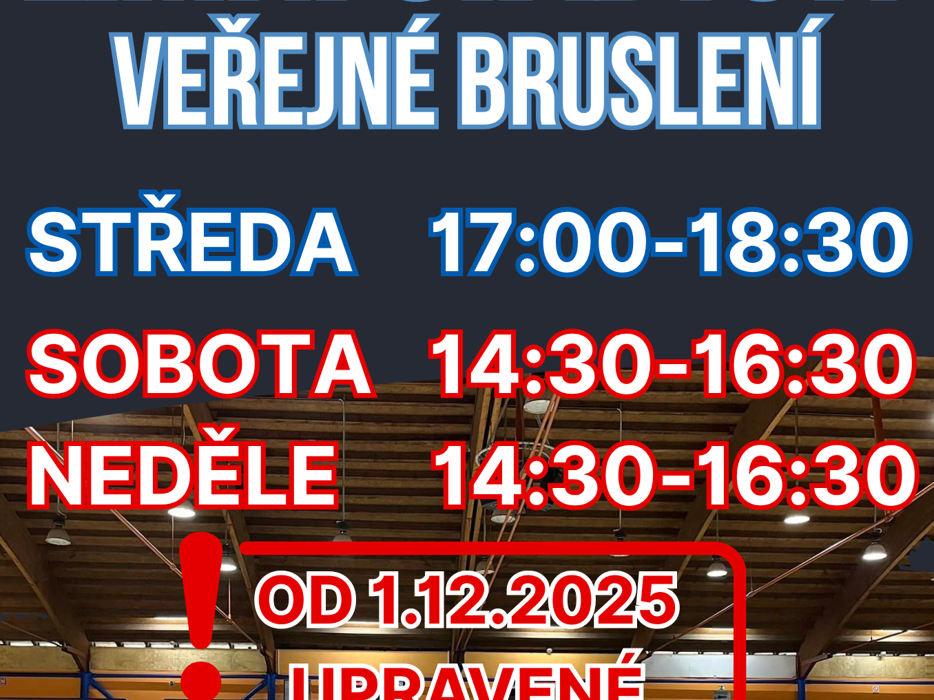 Veřejné bruslení od 1.12.2025
